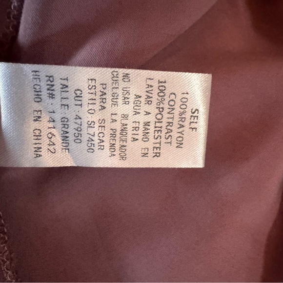 She + Sky Boho Open Embroidered Lavender/Mauve Top Size L NWT - Picture 6 of 8